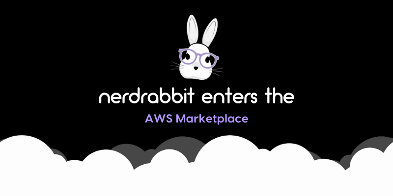 An image with text that reads, "Nerdrabbit enters the AWS Marketplace."