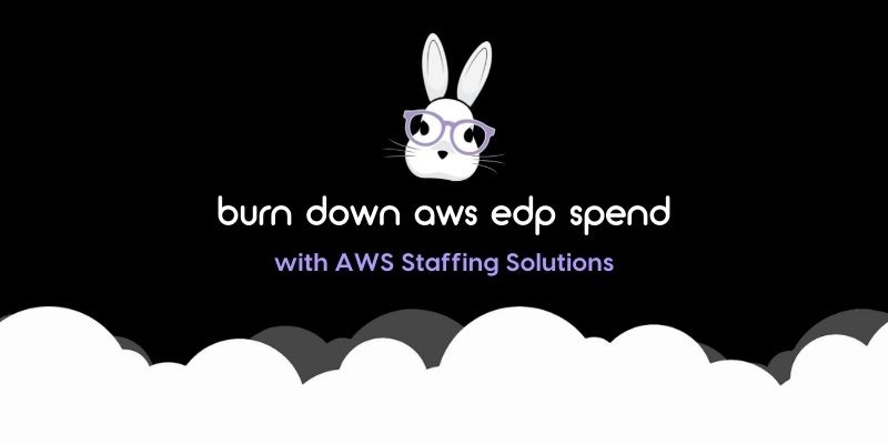 An image with the text, "Burn Down AWS EDP Spend with AWS Staffing Solutions."