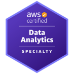 AWS Certified Data Analytics - Specialty certification badge.