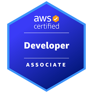 AWS Certified Developer - Associate certification badge.