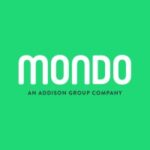 The Mondo logo against a lime green background.