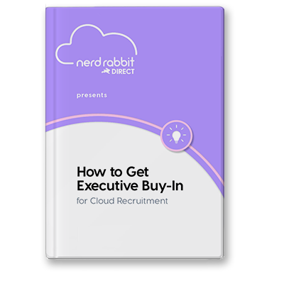 A book cover with the title How to Get Executive Buy-in for Cloud Recruitment