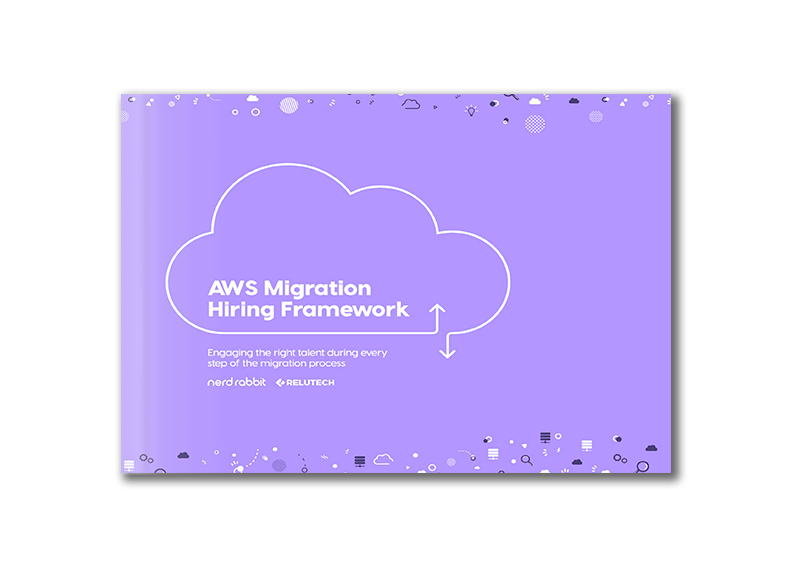 A photo AWS Migration Hiring Framework ebook cover.